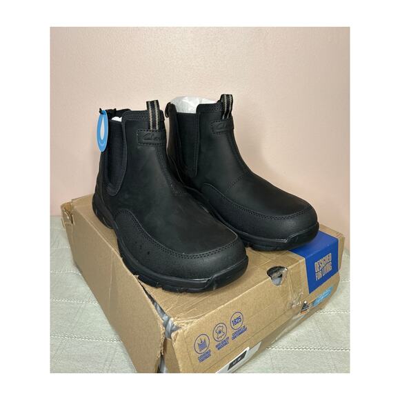 Clarks Men\'s Walpath Easy Chelsea Boot Black Leather Size 12 W Waterproof New main image 10